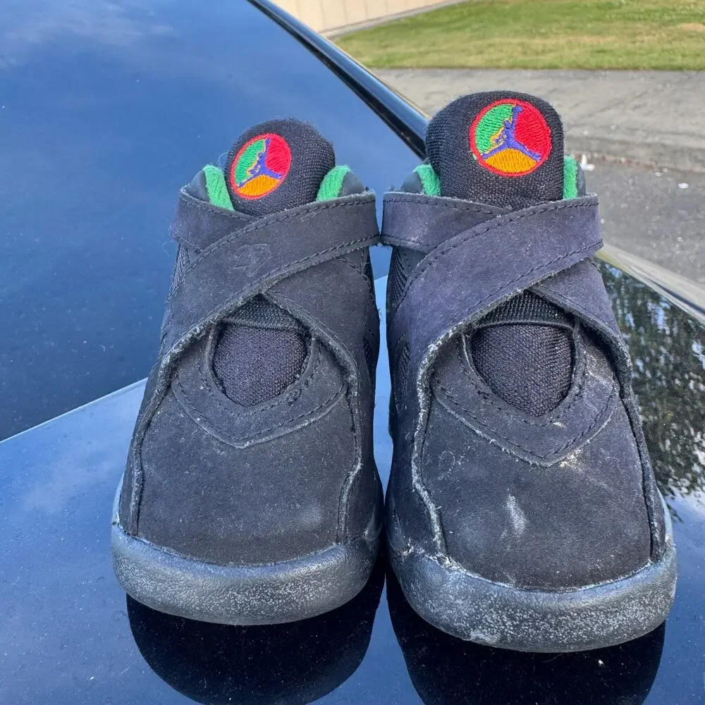 Jordan 8 Retro TD Air Raid Toddler Shoes Size 4C 305360-005 Black
